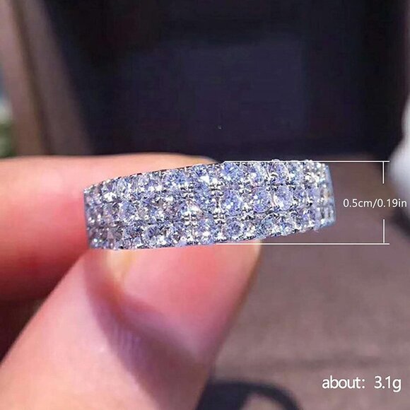 Dainty CZ Trendy Fashion Eternity Wedding/Engagement Ring for Women, K957